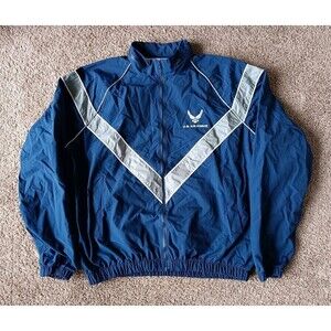 US Air Force Jacket Men's Large Blue Full Zip Hooded